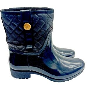 Tommy Hilfiger  Women’s Freza Black Quilted Rain Boots Size 8